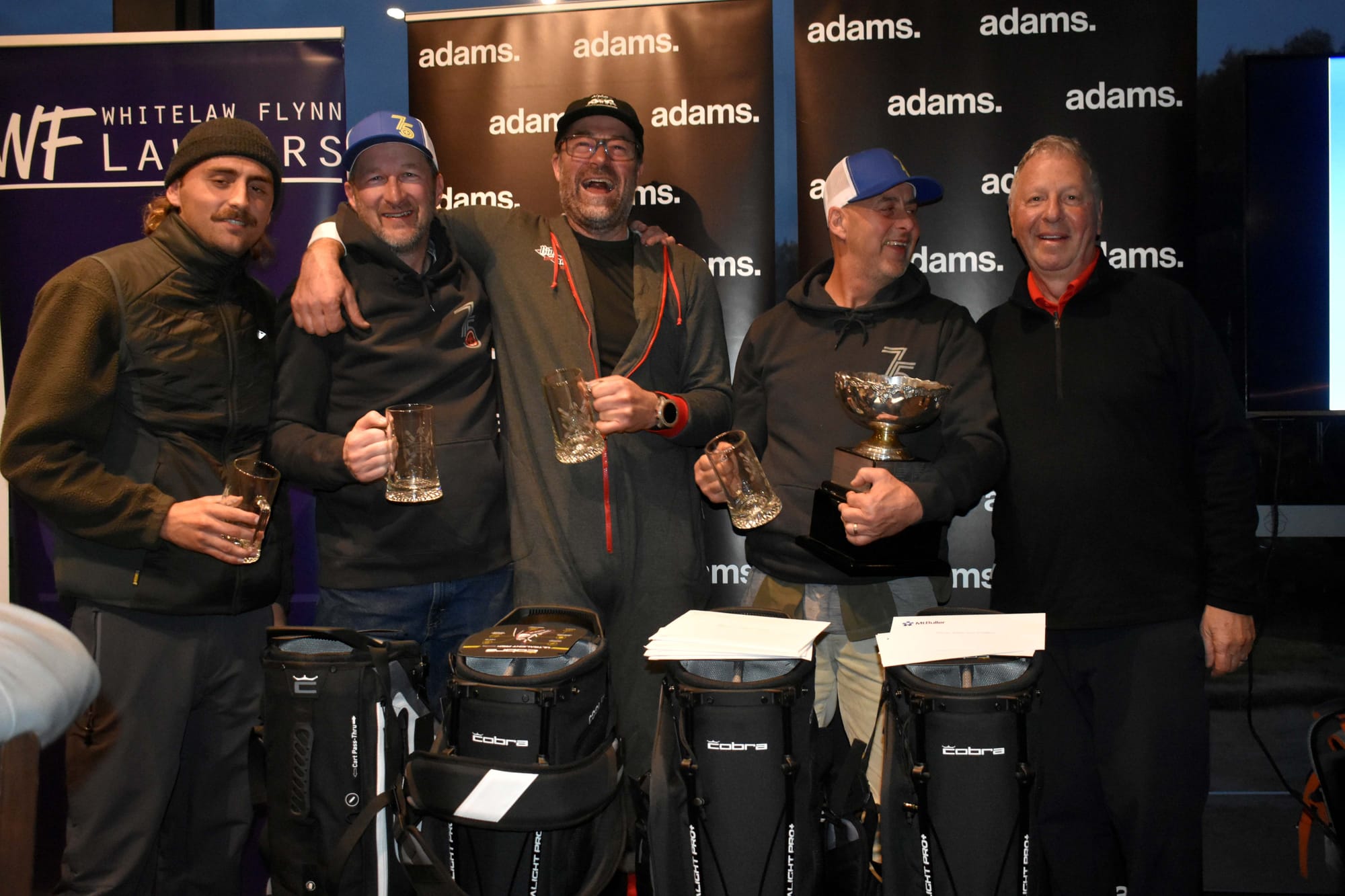 OVERALL WINNERS: Dylan Forras, Gavin Jackman, Richie Biggins, Peter Forras and Mark Adams  presenting to the  TEAM “XTM MUNSCHAFT” PHOTOS: Pam Zierk-Mahoney