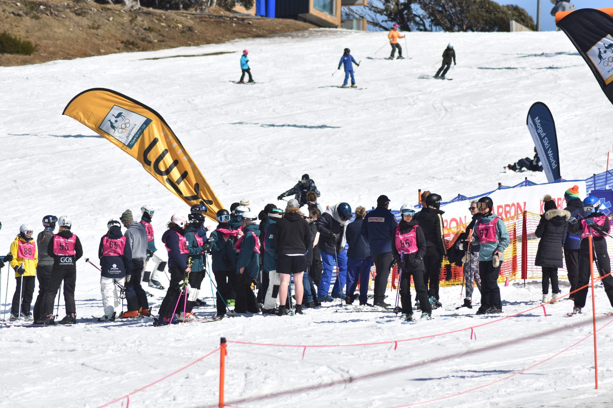 IN LINE: Competitors at last year's Interschools waiting for their turn on the slopes. PHOTO: Supplied
