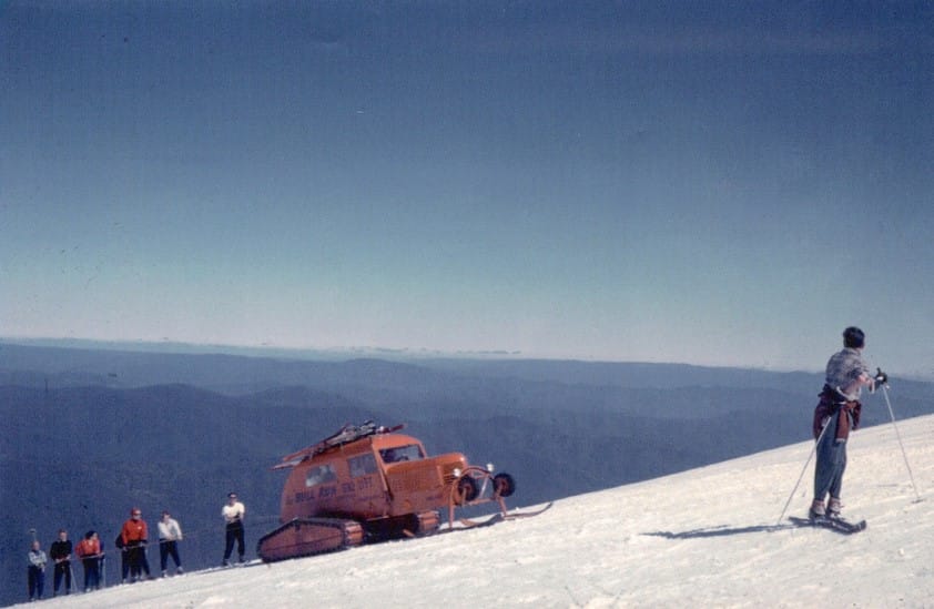 ROPE TOW: Towing skiers up the mountain. PHOTO: National Alpine Museum Australia