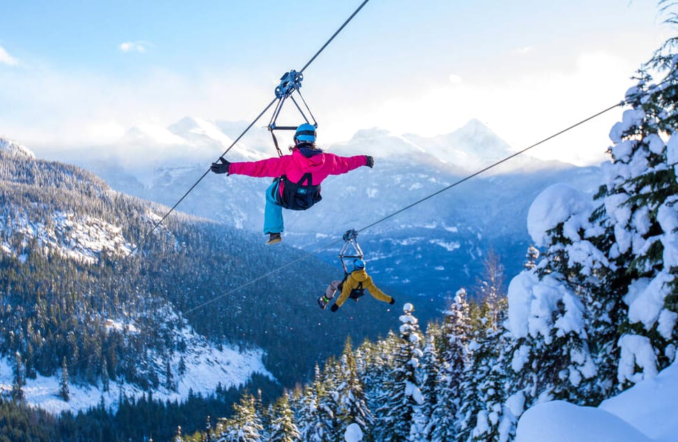 Try the zip line ride for an extra thrilling adventure. PHOTO: Whistler / The Adventure Group