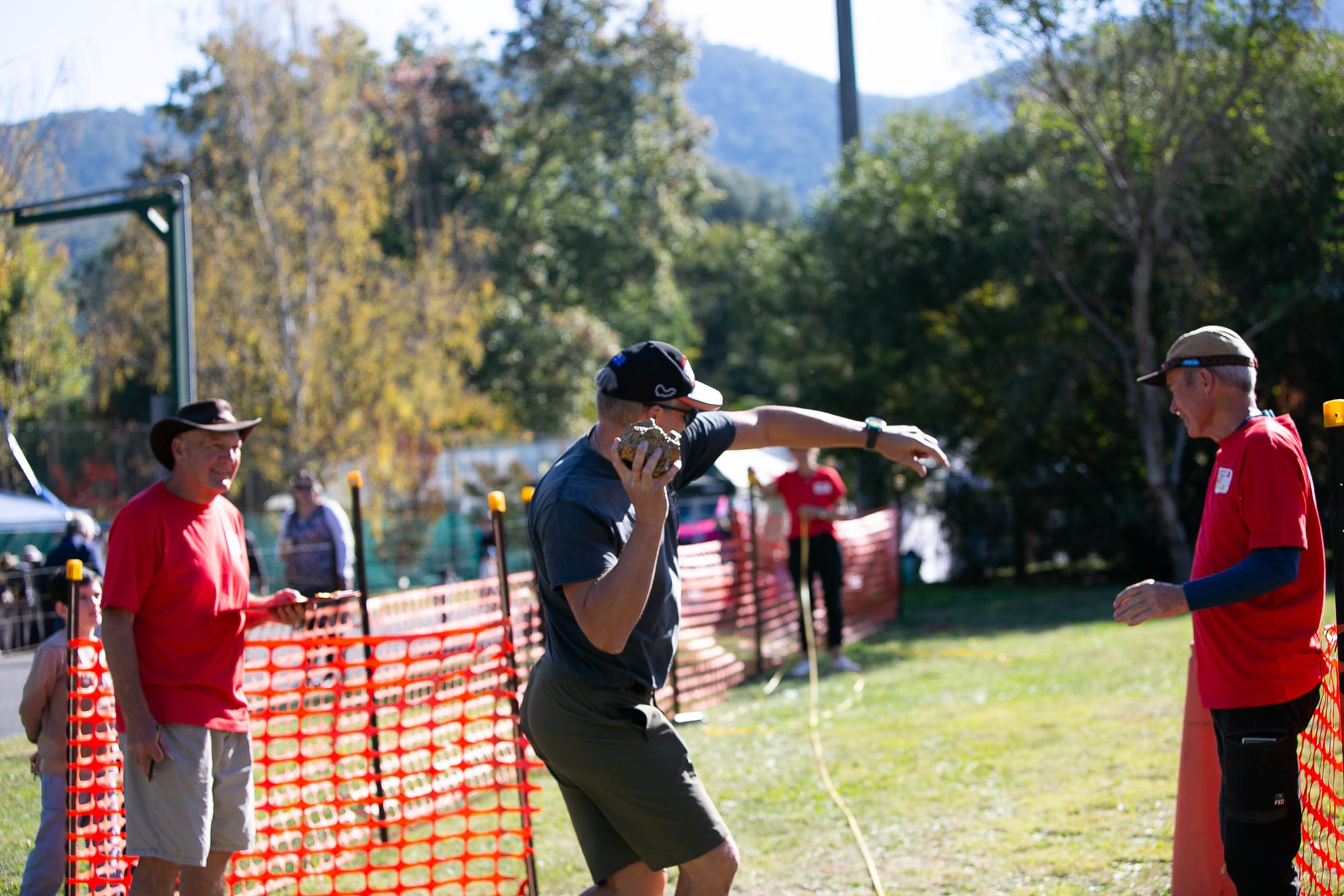 GO FOR GOLD: The gold nugget toss drew a line of contenders keen to try their luck.