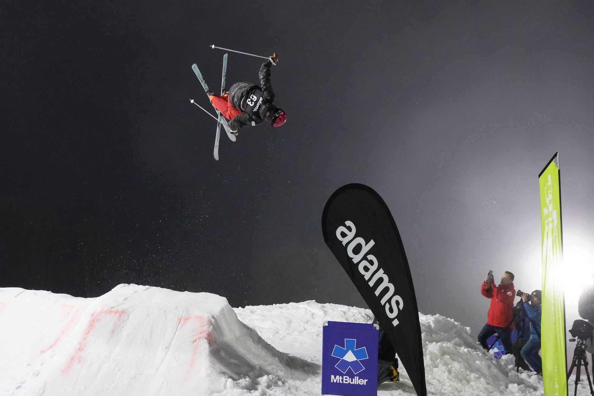 HOW HIGH: Lachlan Turner with a huge D-Spin on the bottom jump