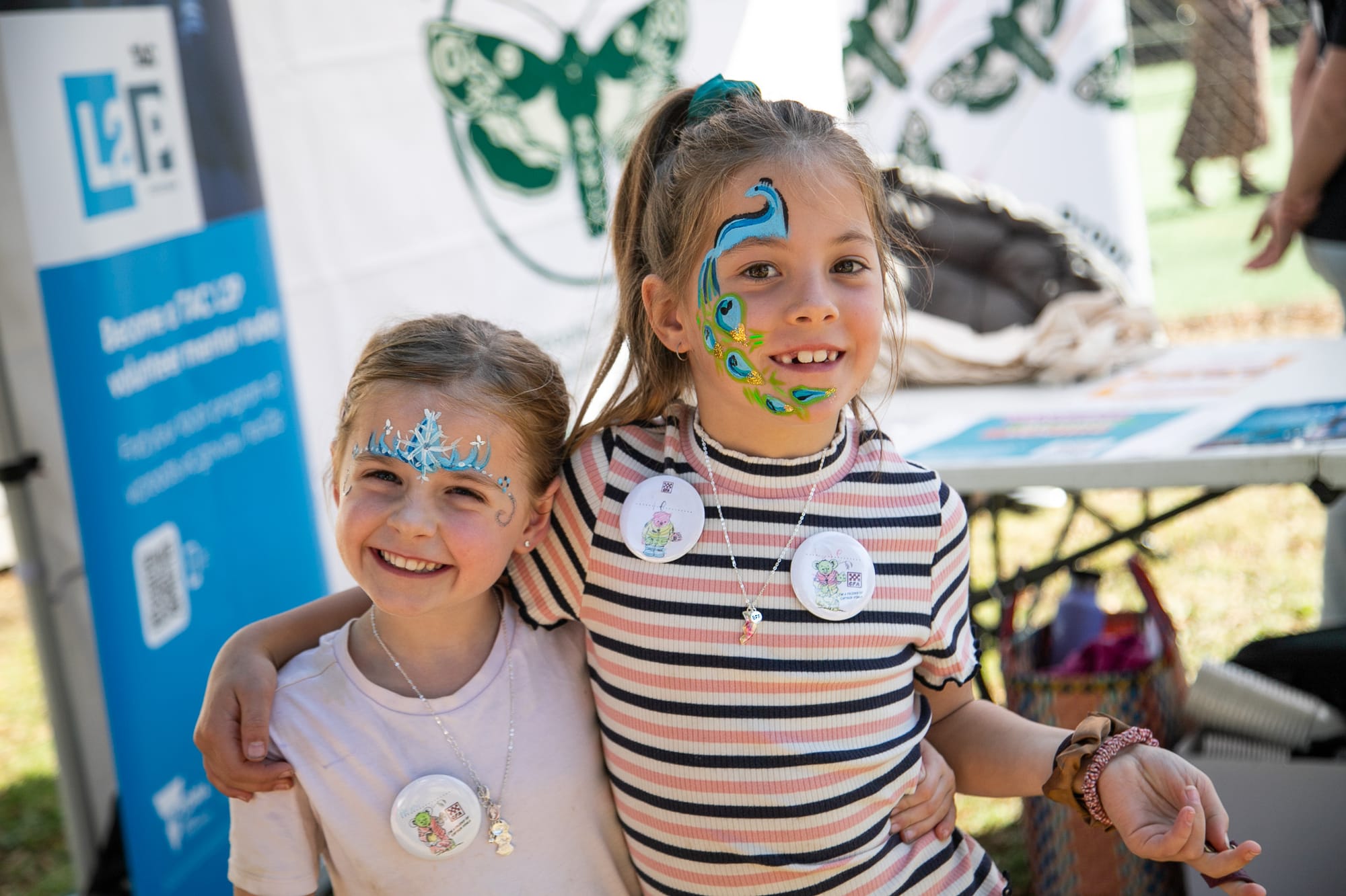 FACE PAINTING: Penny Butler and Edie Buscombe spent Saturday at the Jamieson Autumn Festival.