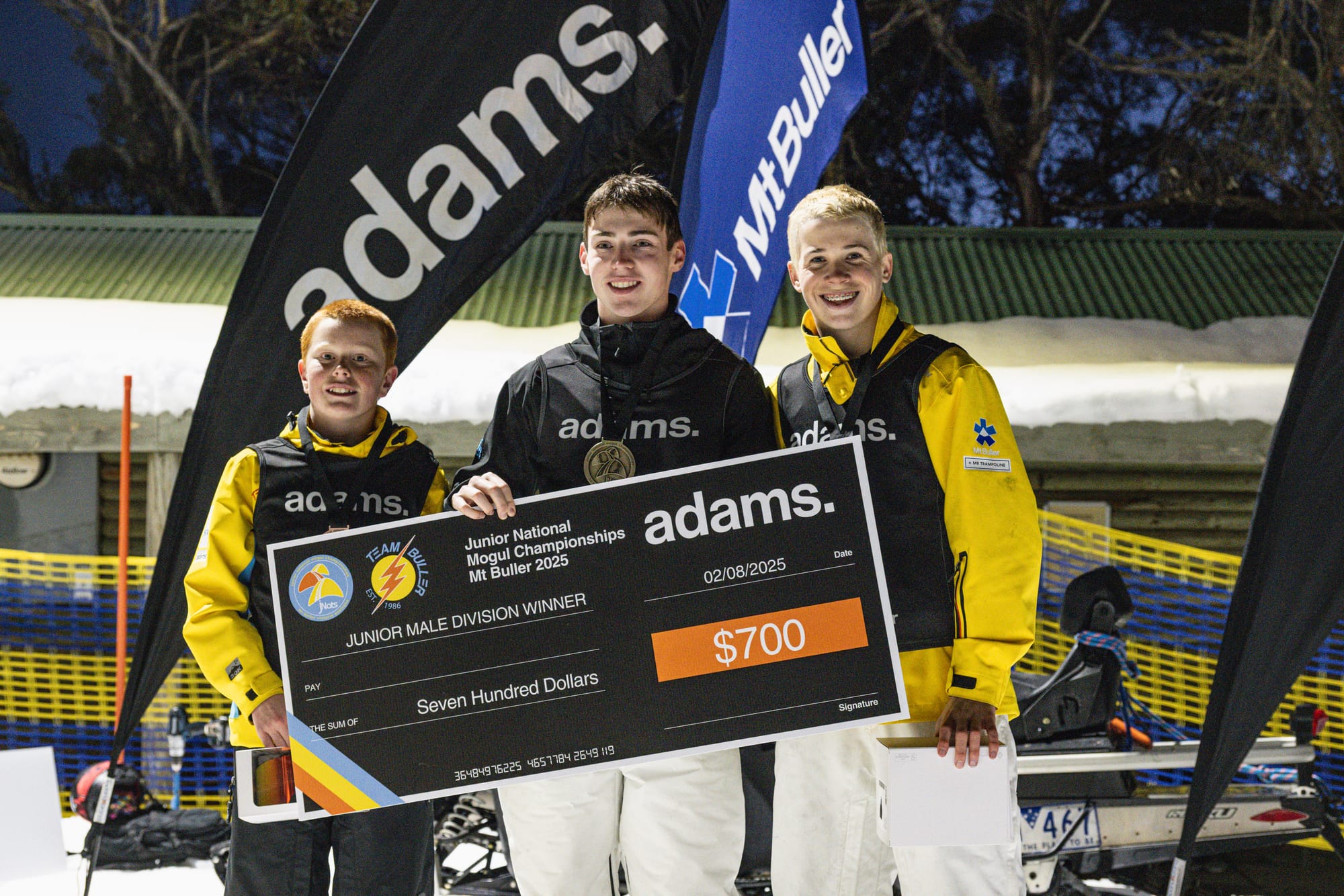 \Junior Male winners were  (from left) Sam Henderson,  Tom Luscombe and Alfie Turner.
