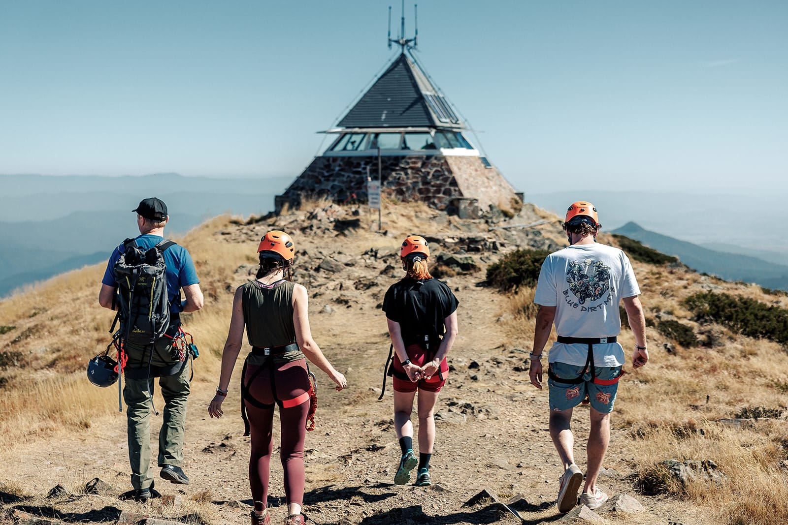 ADVENTURE BECKONS: A group of visitors to Mt Buller on their way to experience RockWire. PHOTO: Supplied