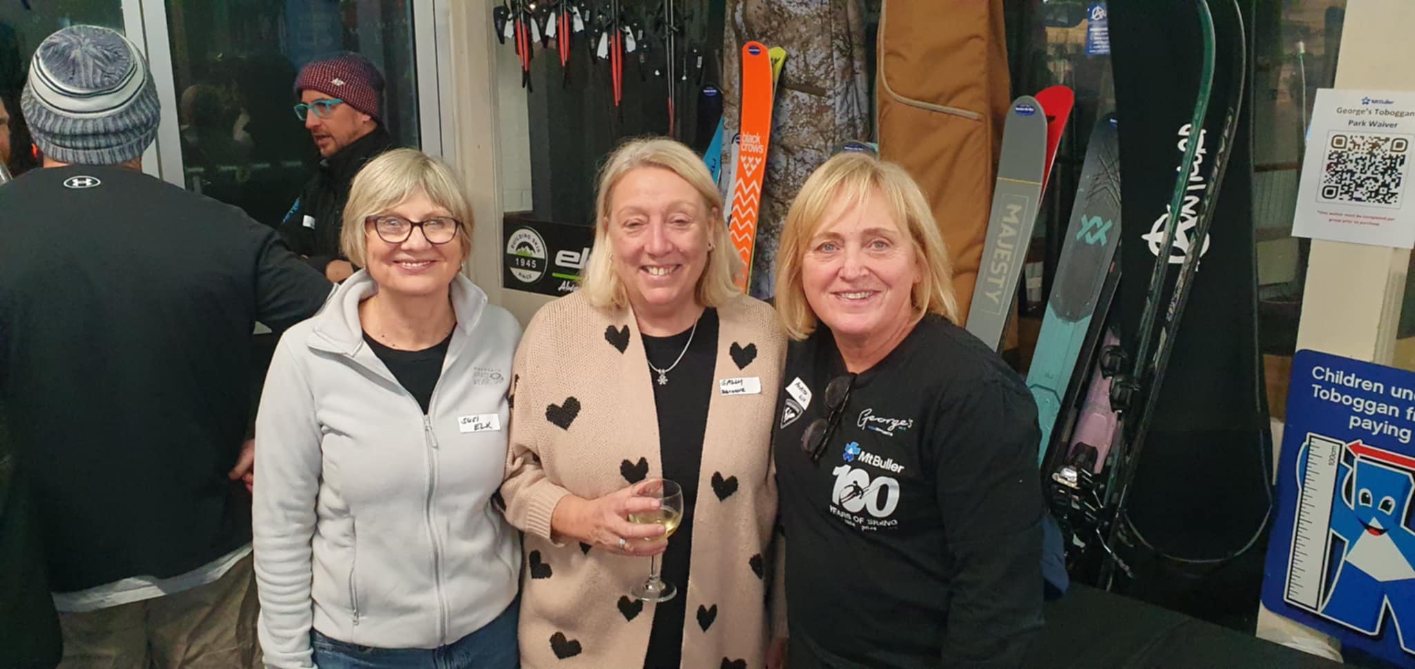 GIRLS: Sally Williams (Benmore), Susi (ELk) and Andrea Avaitoglou (George's Ski Hire).