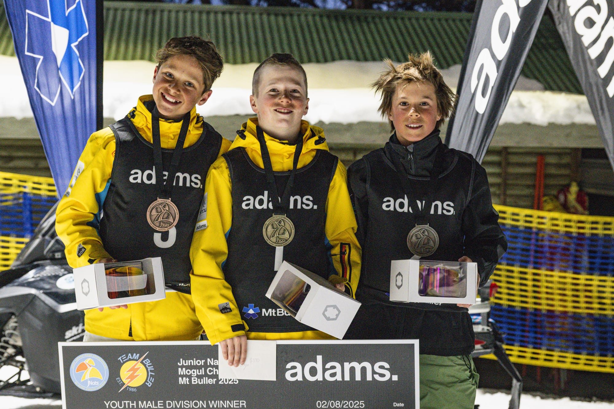 Youth Male winners were: 1st - (from left) Harlem Pec, Harry Henderson and Darcy Mincu.