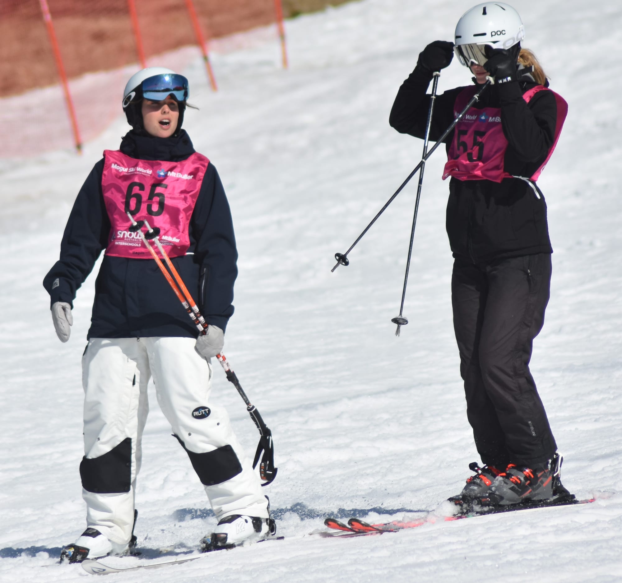 END OF THE LINE: Monique Hedding (left) and Isla Burrell were thankful their runs went well. PHOTO: Pam Zierk-Mahoney


