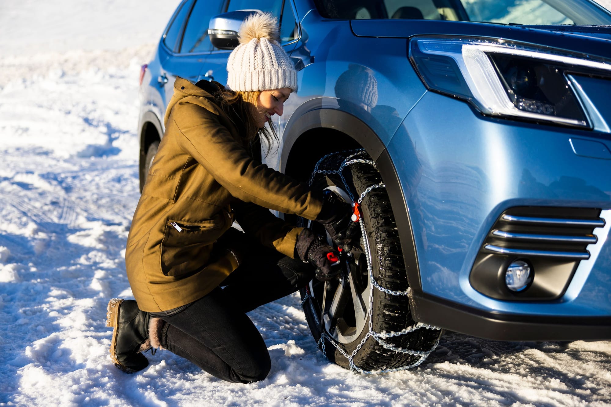 GOT GRIP: Chains must always be carried when visiting resorts during the snow season.