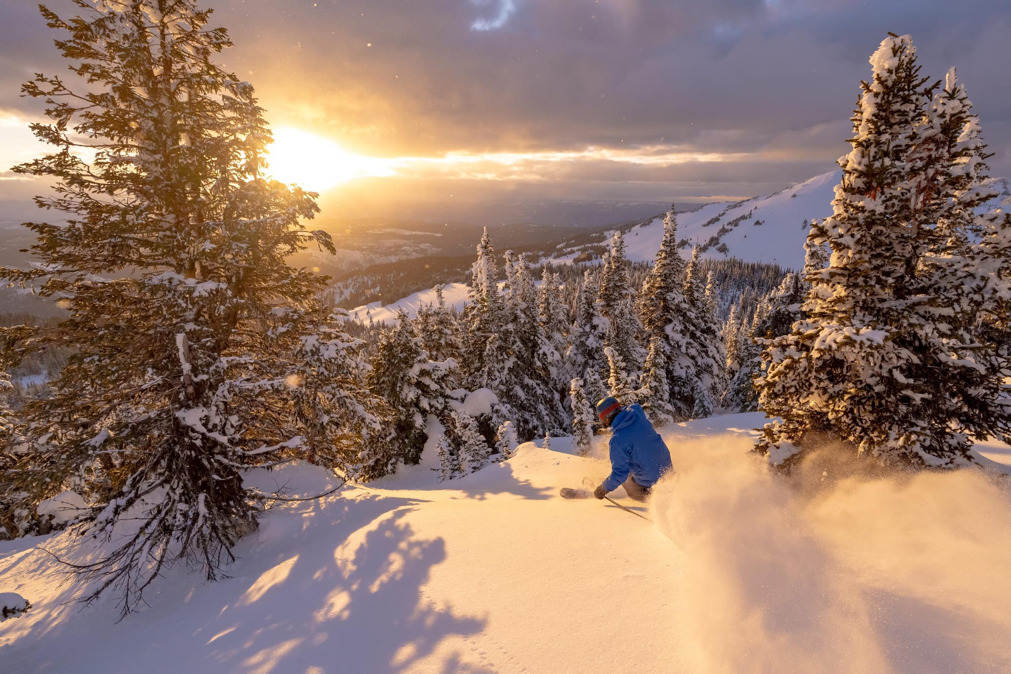 SSUNSET: Skiing into the sunset is amazing.