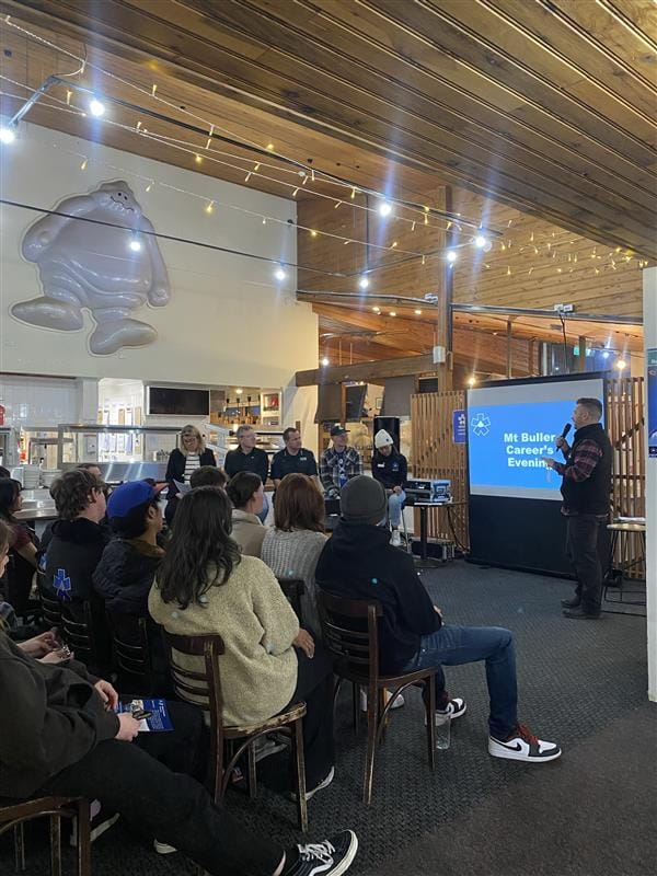 INSIGHTS: Hosted by Paul Smyth, Buller Sports Manager, the event featured a panel of community members who answered questions about their own career experiences and pathways, particularly in the snow industry.
