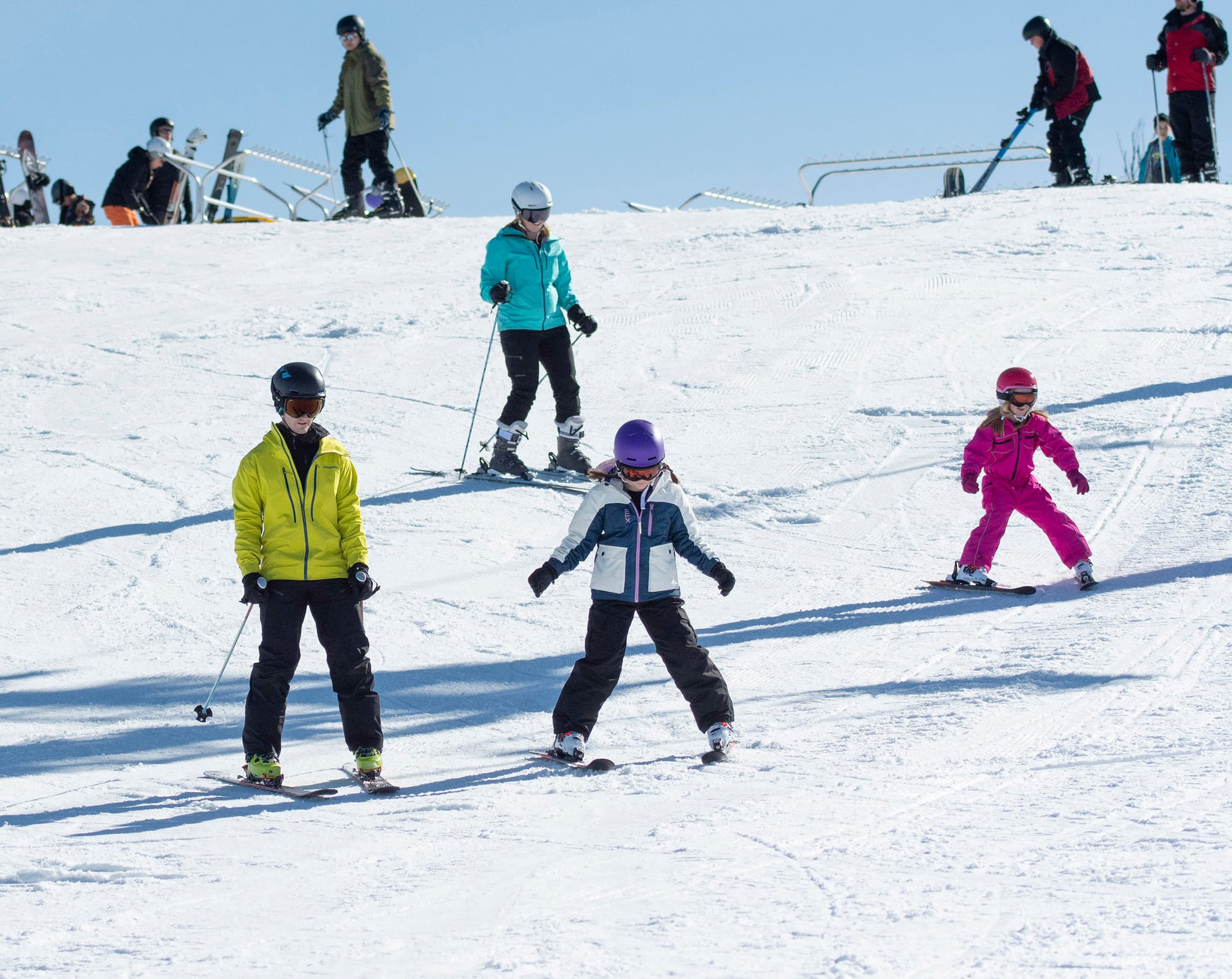 The Russell family from Tumut enjoying Selwyn in July.