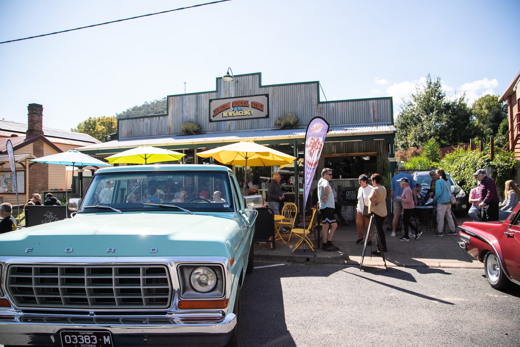 REV THOSE ENGINES: The Delatite Car Club Show 'n Shines brought the chrome to Perkins Street.