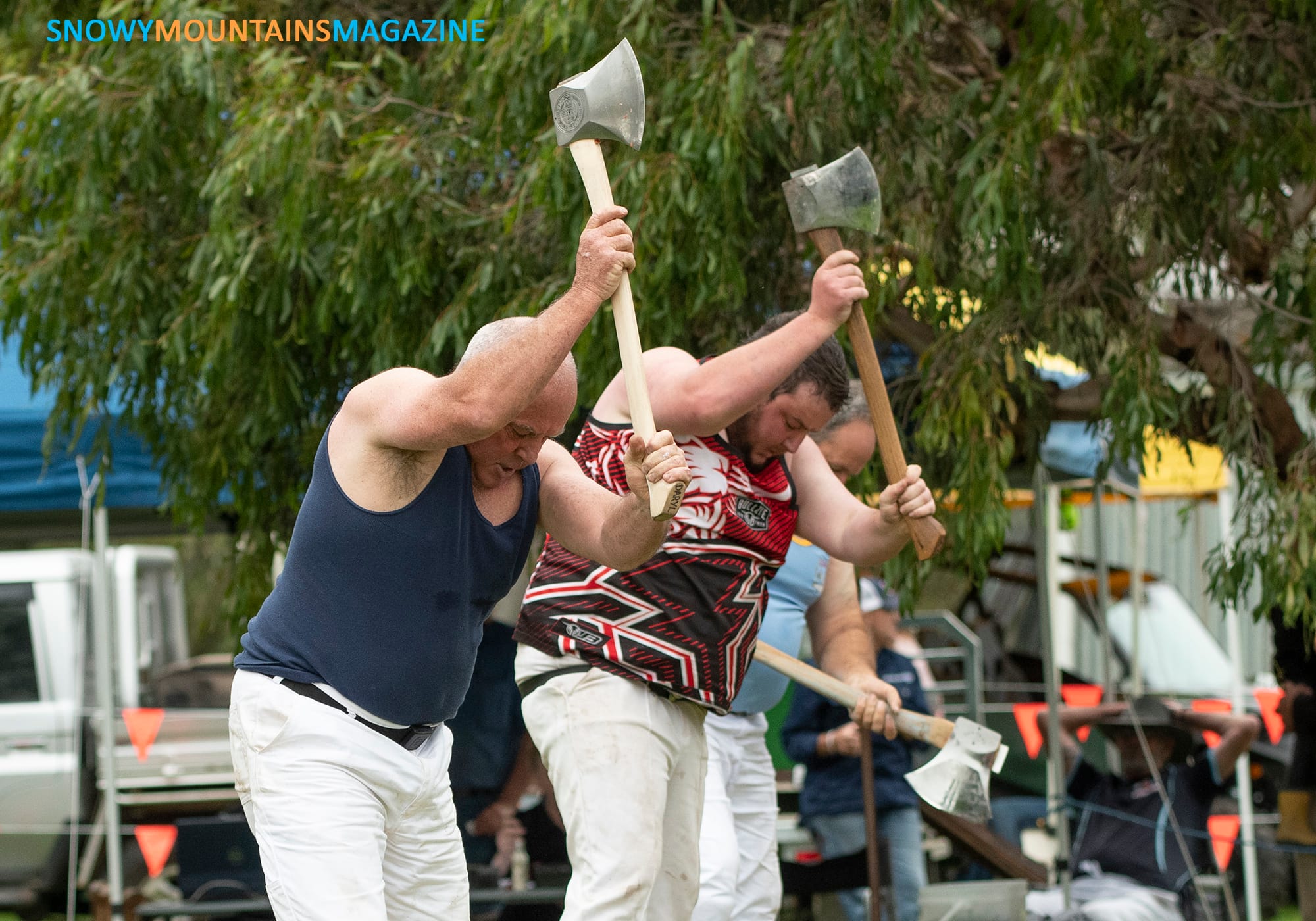 The wood choppers in action