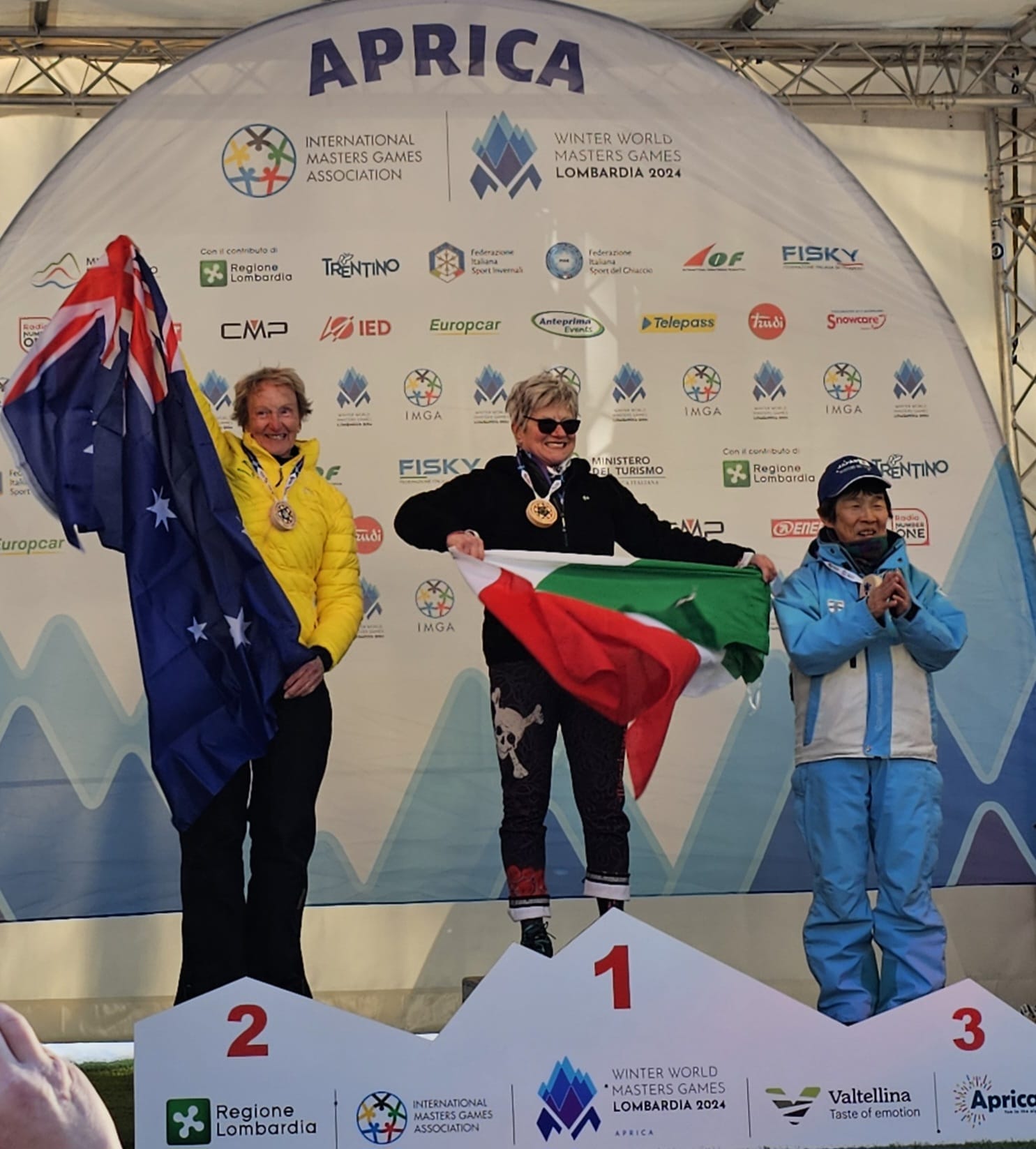 SKIING CHAMPION: Margaret (Margie) Franke-Williams returned from competing in Lombardy, Italy at the Winter World Masters Games with two silvers and a bronze in her chosen events. 