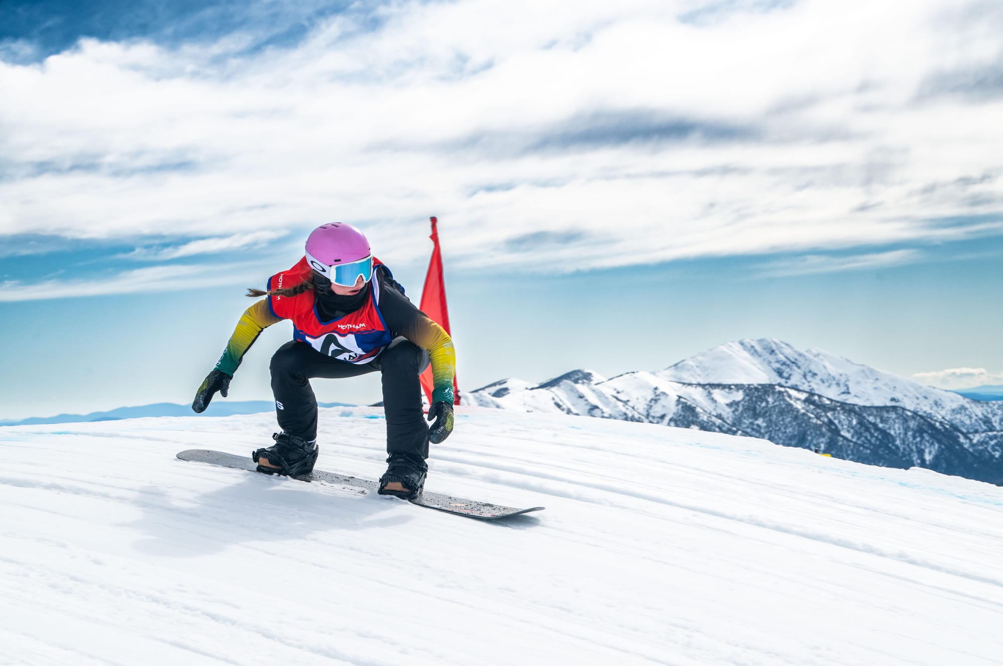 SPEED: Mid-August brings a flurry of race activity to Hotham, as the mountain welcomes the FIS SBX Juniors, followed by the Australian New Zealand Cup (ANC) SBX and SX races. PHOTO: Vail Resorts