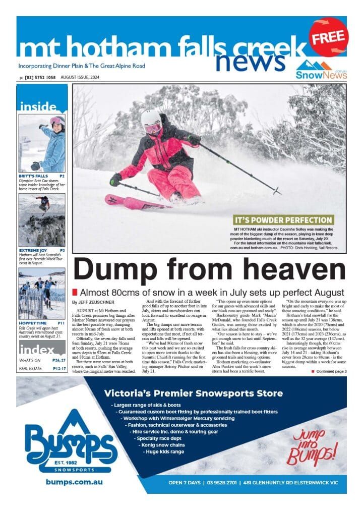 Mt Hotham Falls Creek, Monday, August 5, 2024 Post image