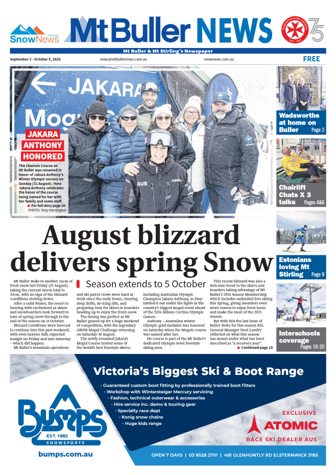 Mt Buller News, Wednesday, September 3, 2025 Post image