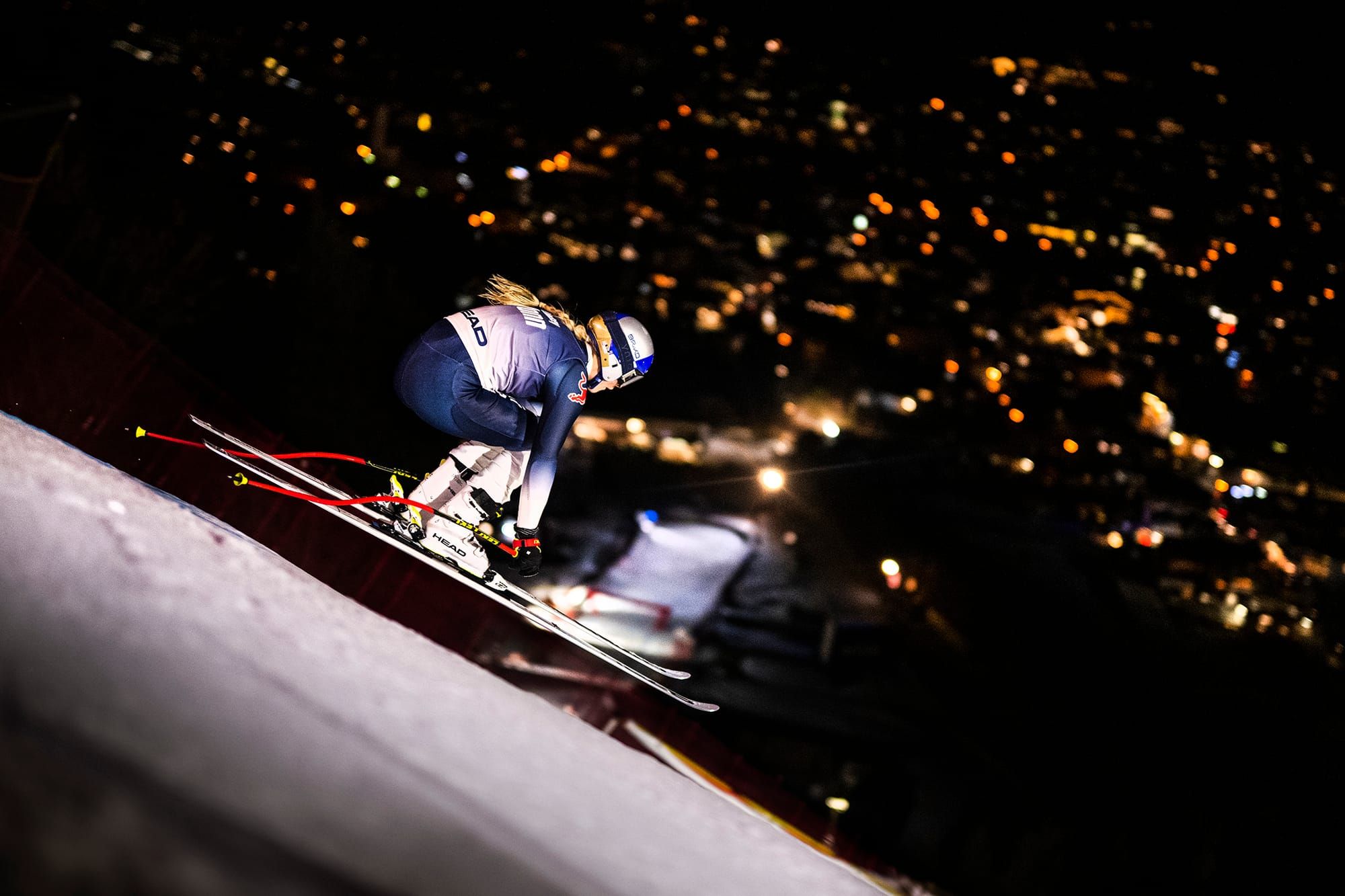Lindsey Vonn skis the Streif at night Post image