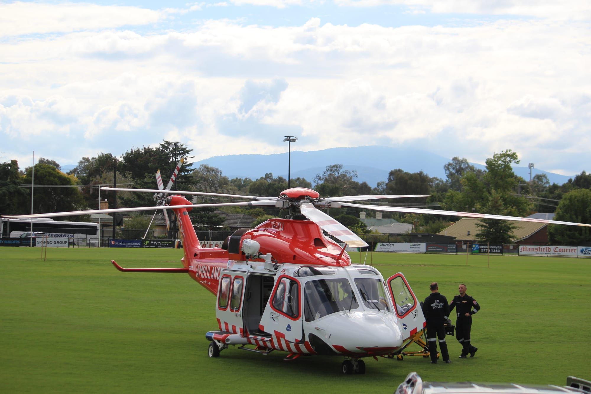 Helicopter action at Mansfield Oval Post image