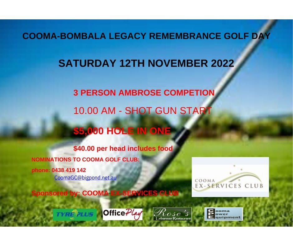 Cooma Golf Legacy Day Post image