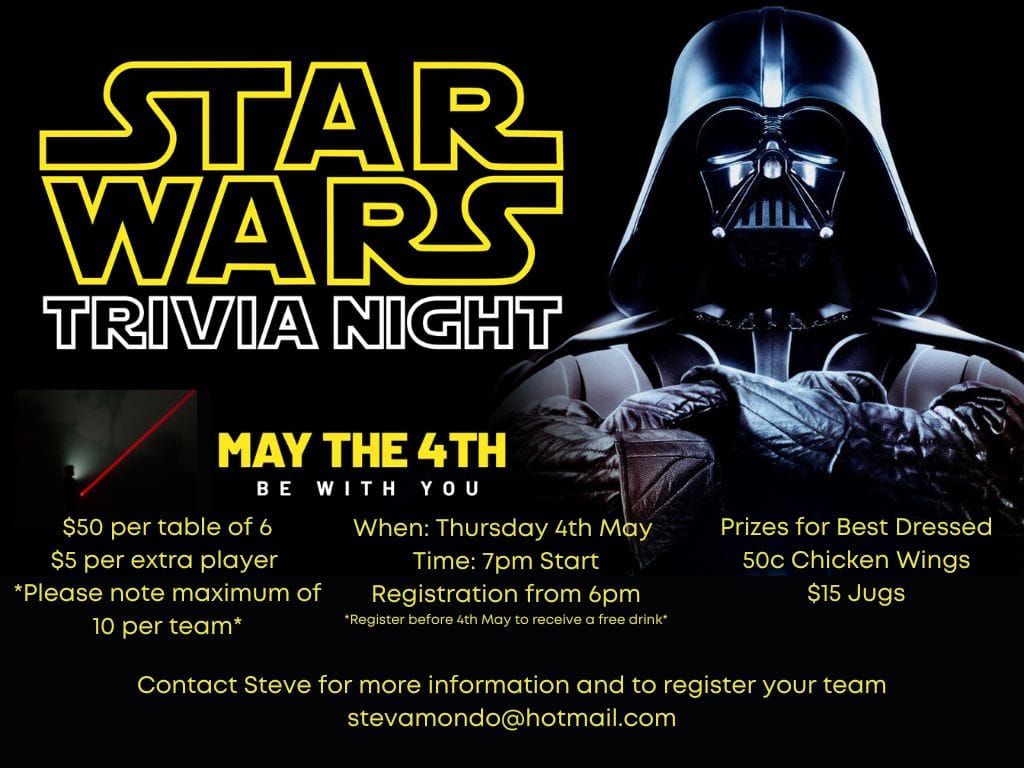 Star Wars Trivia - Jindabyne Bowling Club Post image