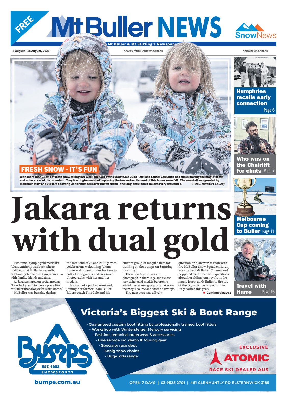 Mt Buller News, 5 August - 18 August, 2026, August 5, 2026 Post image