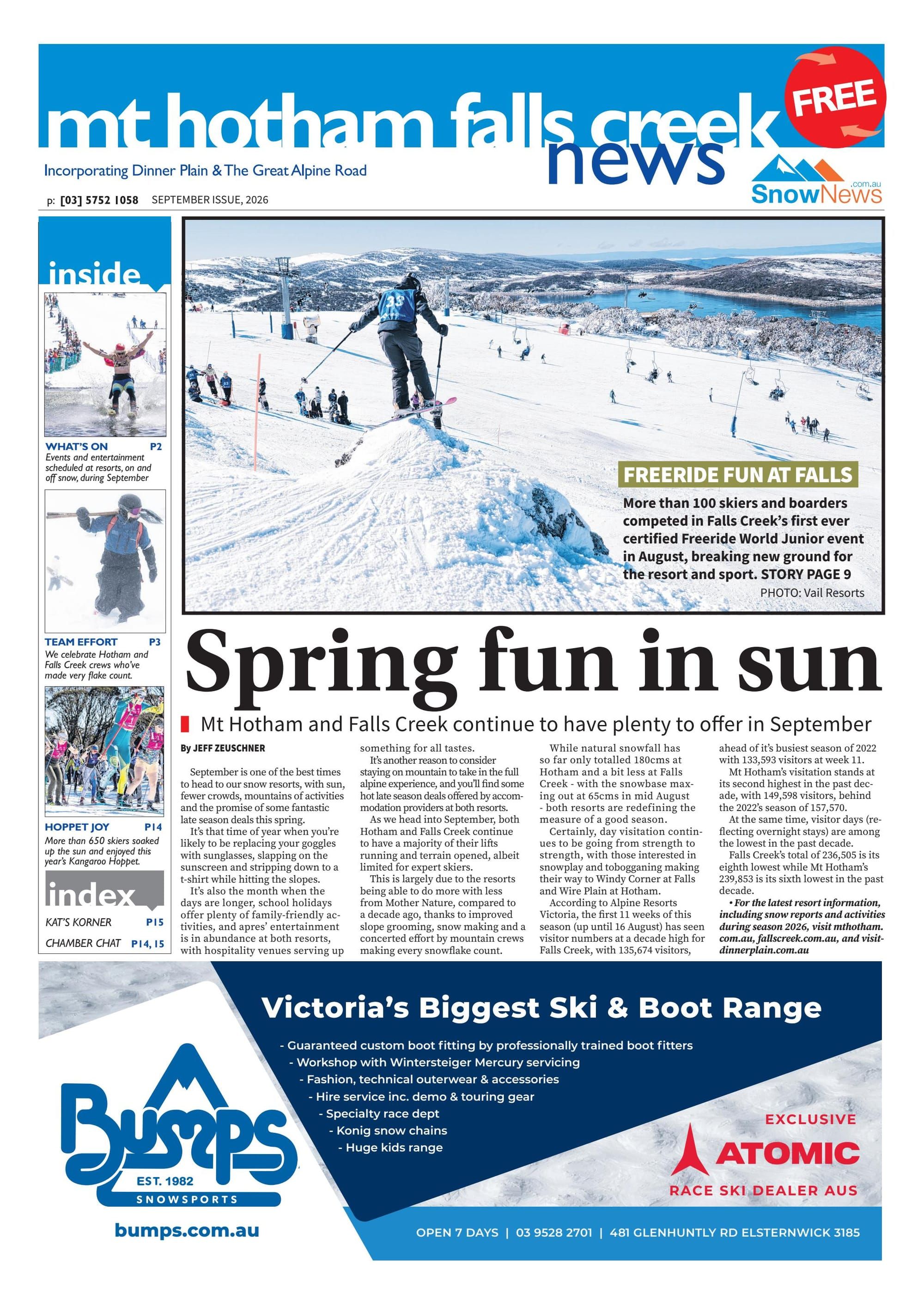 Mt Hotham Falls Creek News, September, 2026 Post image