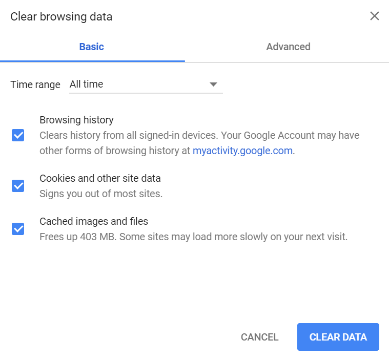 clear chrome history