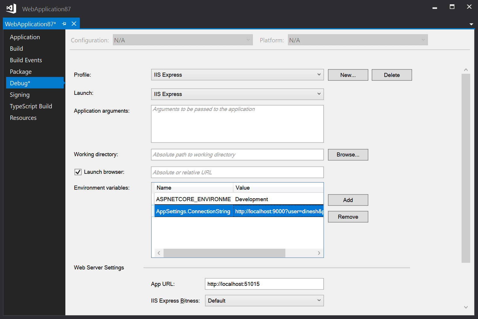Environment variables