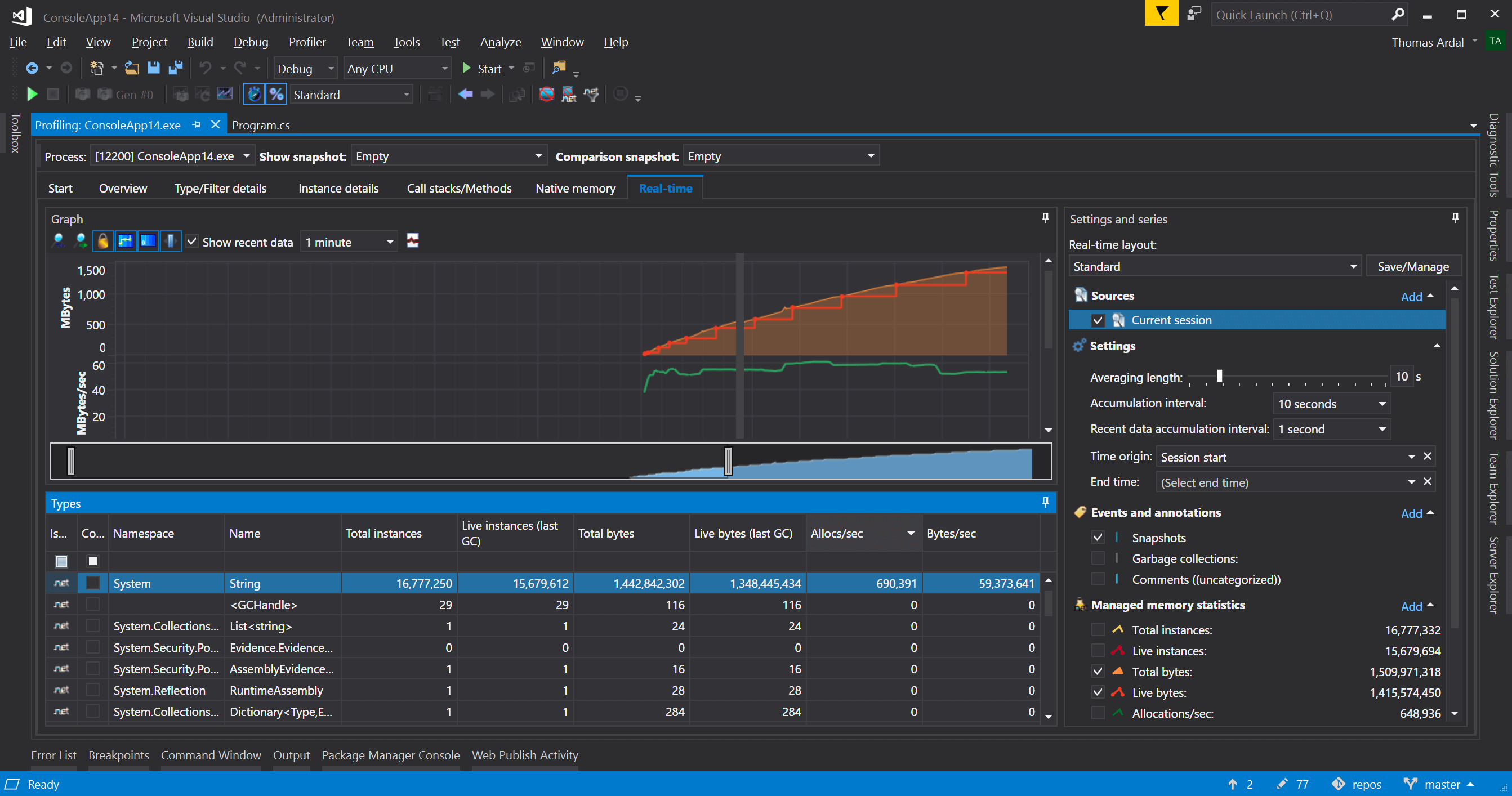 Memory allocation in Visual Studio