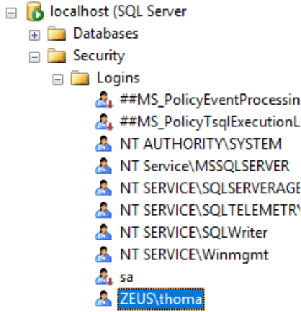Current user beneath Security