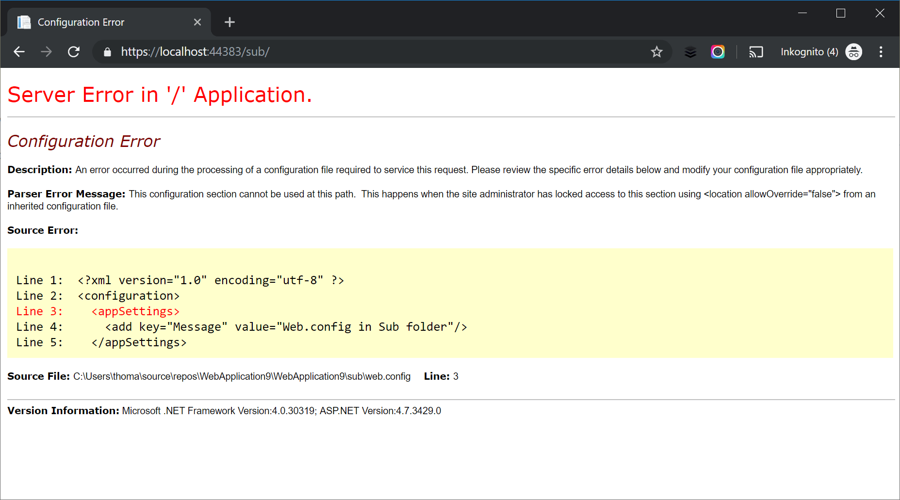 Error when launching