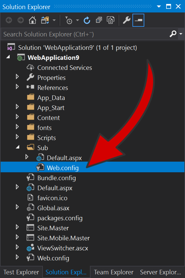 Nested Web.config file