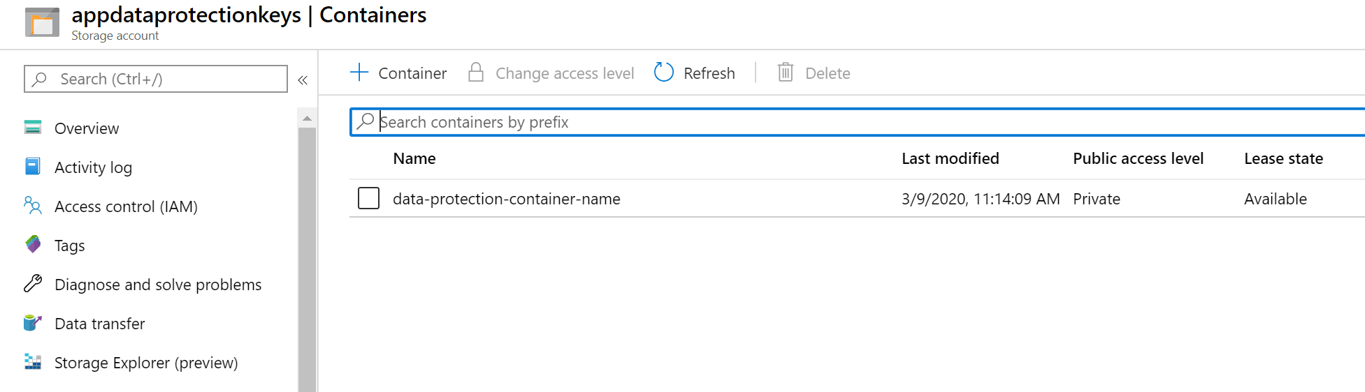 Create a new container
