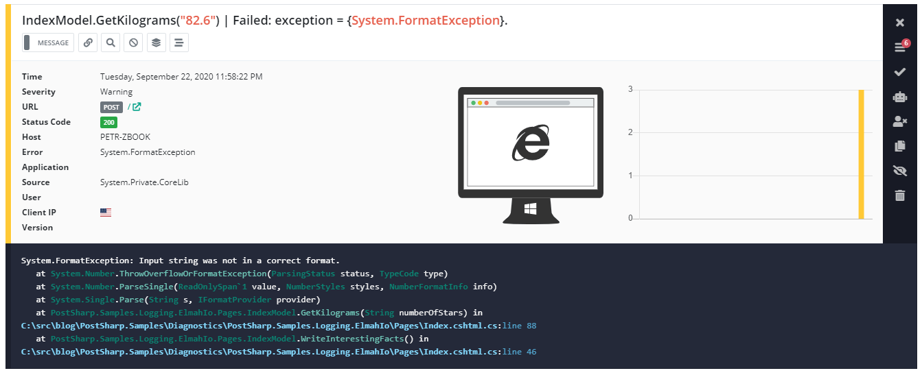 New warning in elmah.io