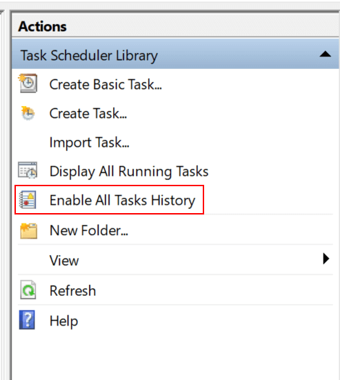 Enable All Tasks History