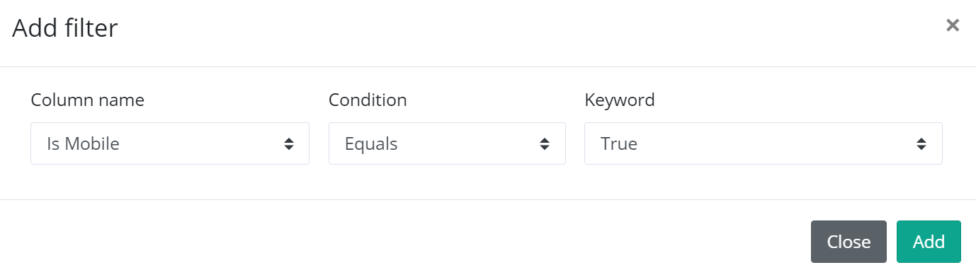 Add Is Mobile filter