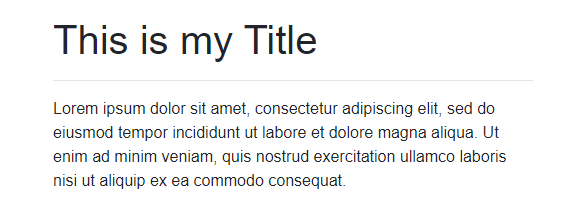 Headline and content