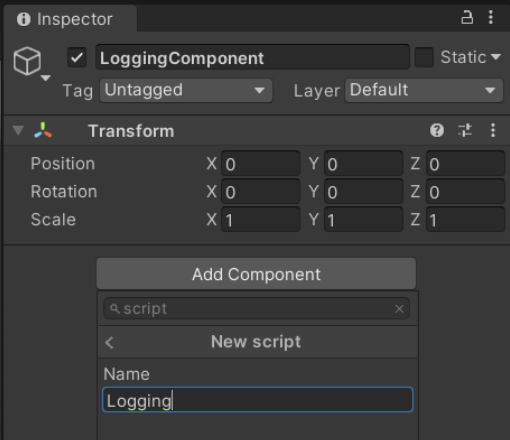 Set up logging component
