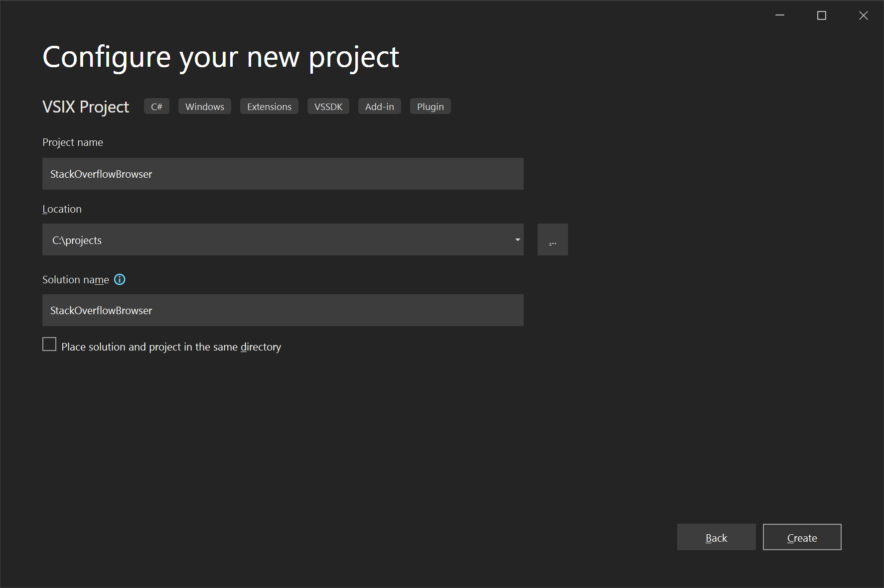 Configure your new project