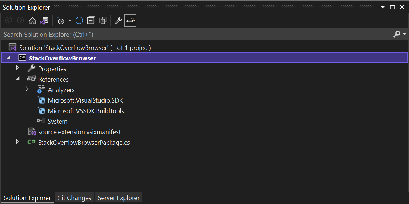 Project in Solution Explorer