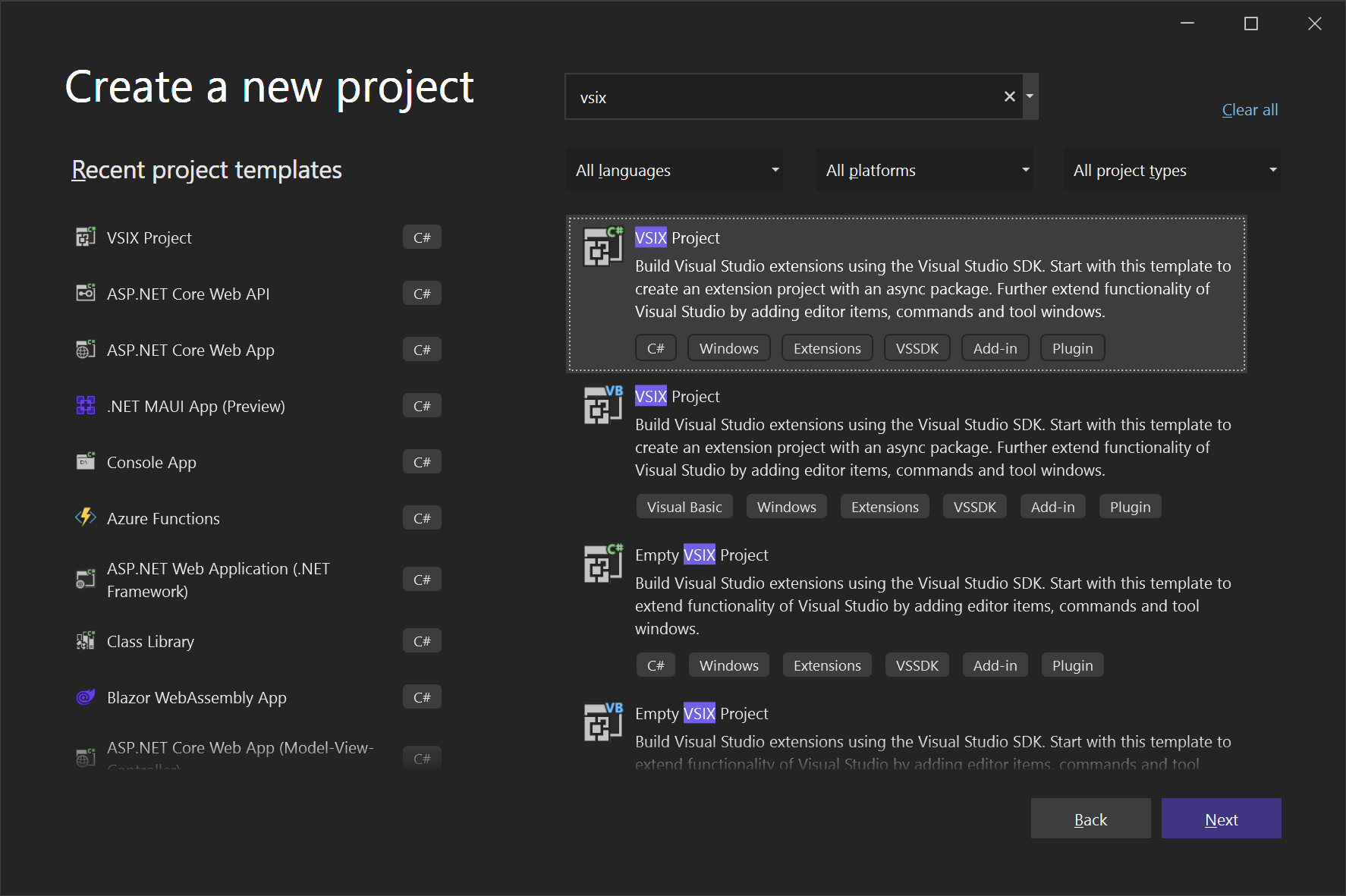Create a new project