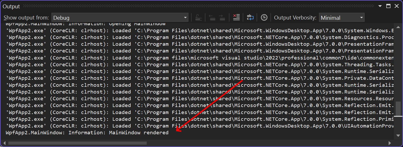 Output window in Visual Studio