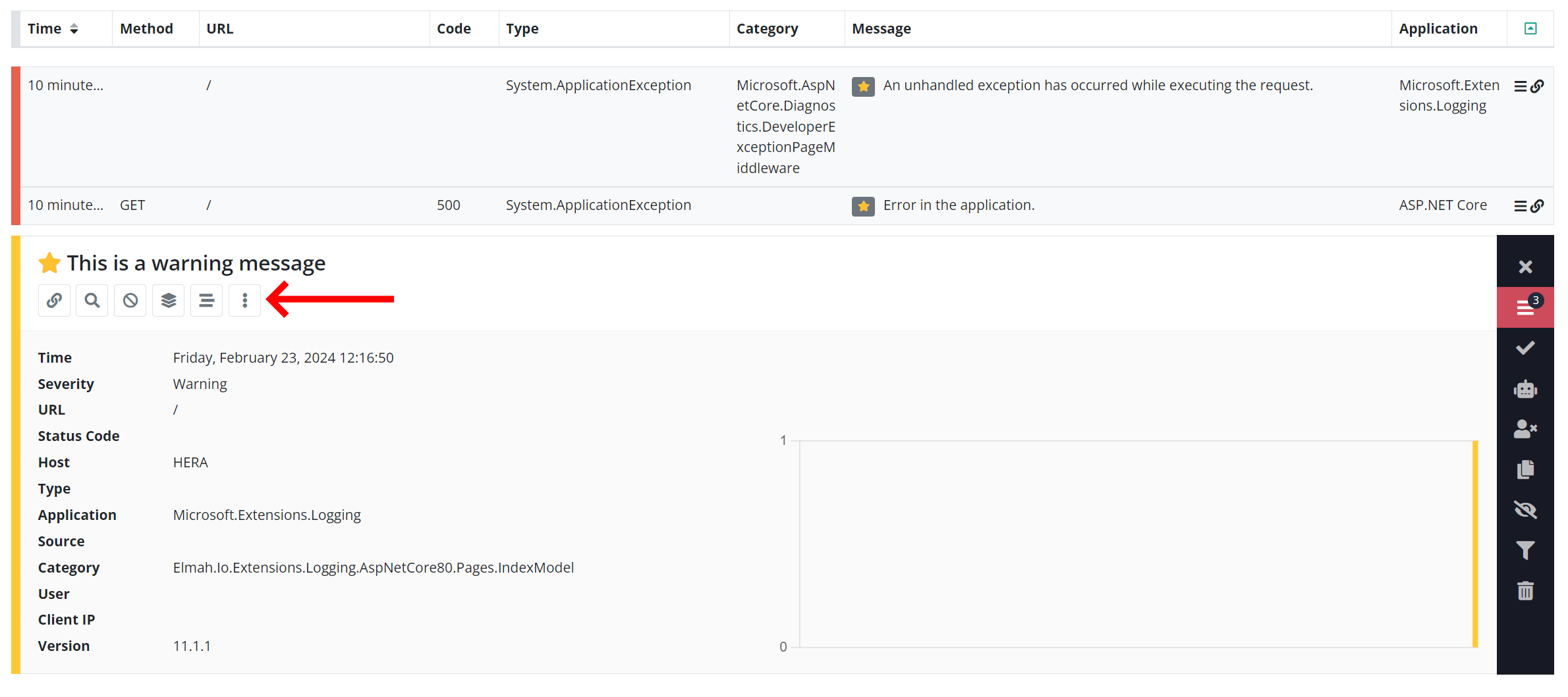 Log message expanded