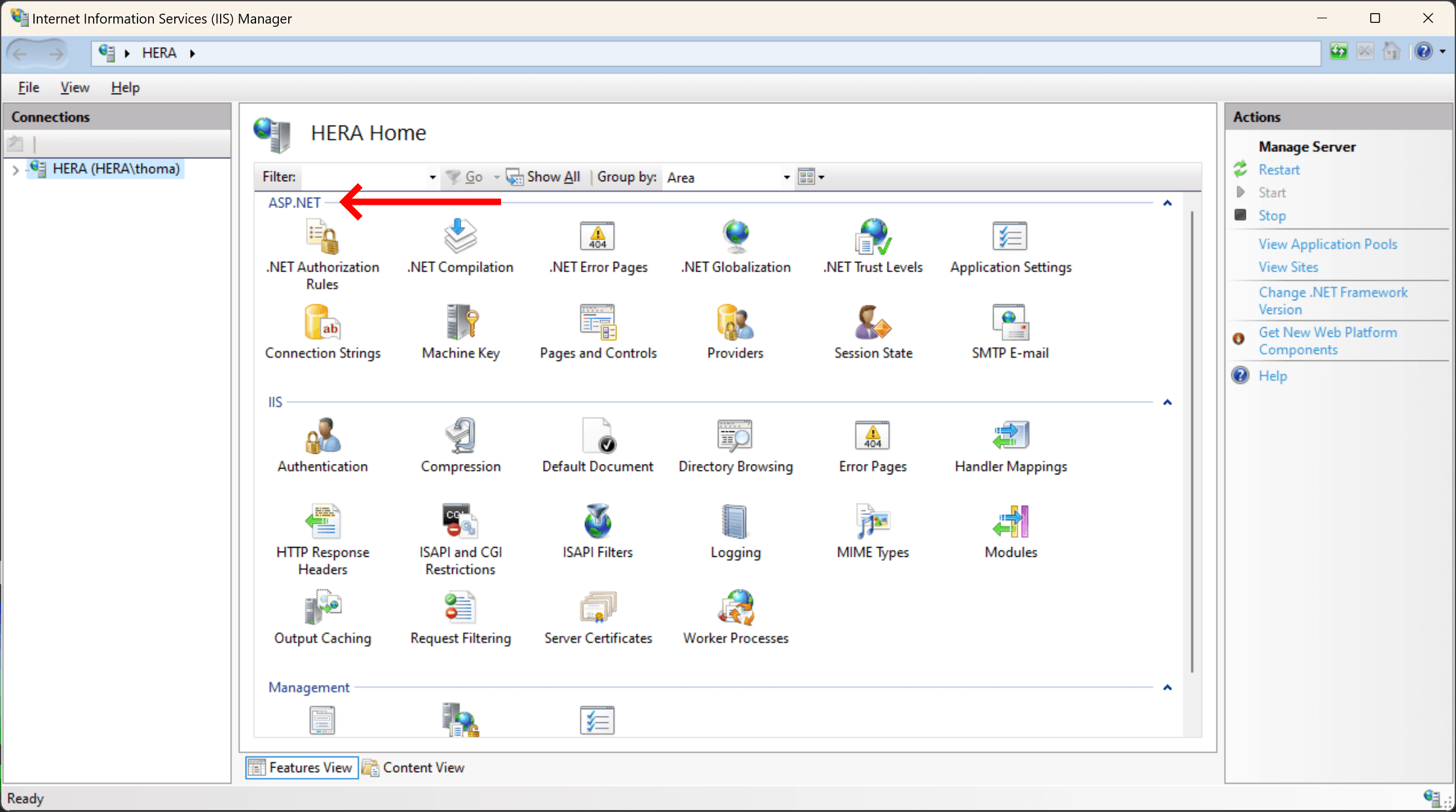 IIS with ASP.NET installed