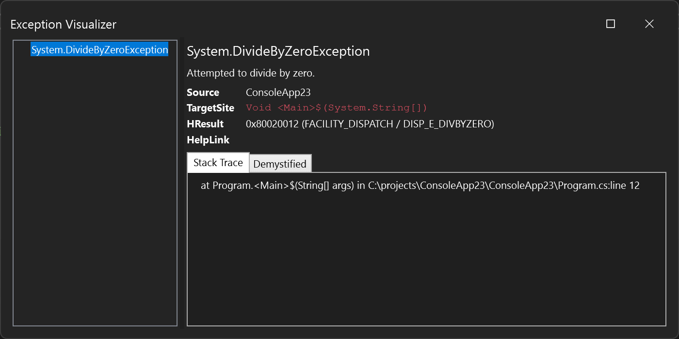 Exception Visualizer