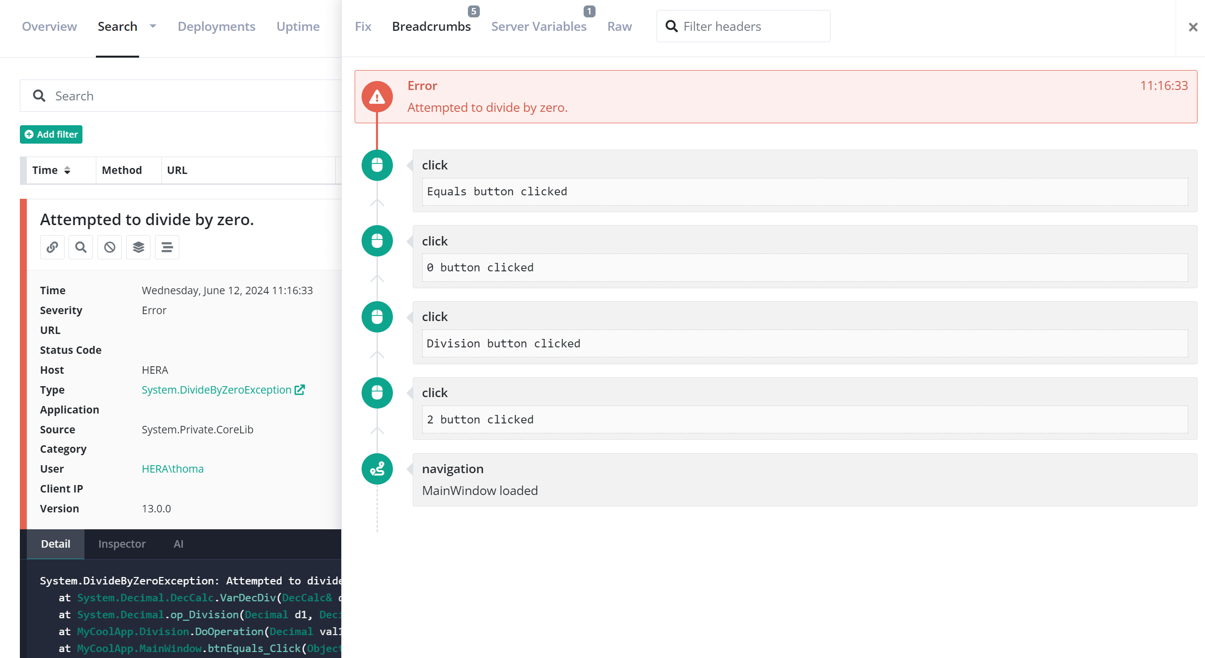 Error with breadcrumbs