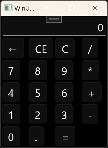 WinUI calculator