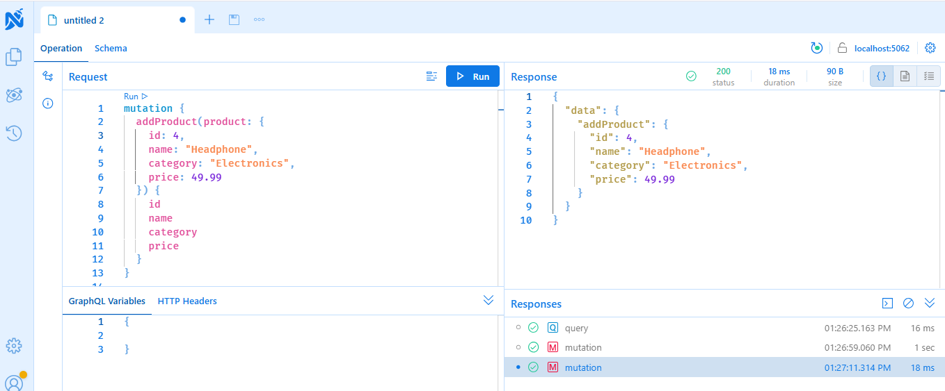Testing add operation